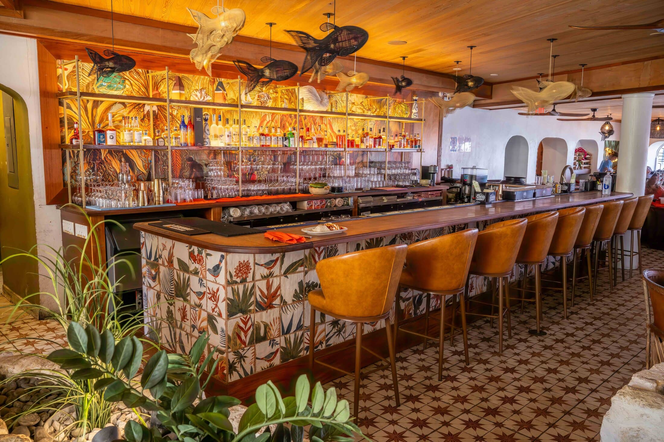 The Harbour Prime bar stocked with Caribbean rums and spirits
